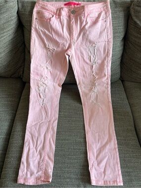 Mossimo Supply Co. Light Pink Distressed Women's Skinny Jeans
